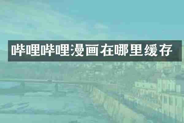 哔哩哔哩漫画在哪里缓存