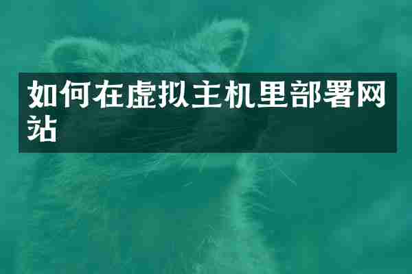 如何在虚拟主机里部署网站