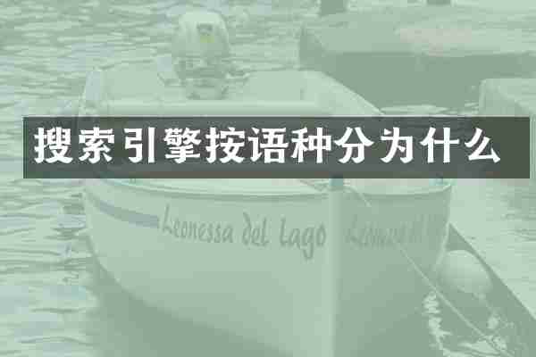 搜索引擎按语种分为什么