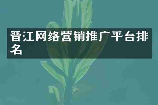 晋江网络营销推广平台排名
