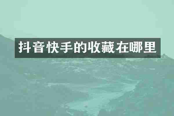 抖音快手的收藏在哪里