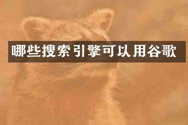 哪些搜索引擎可以用谷歌