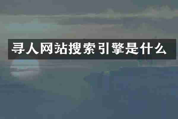寻人网站搜索引擎是什么