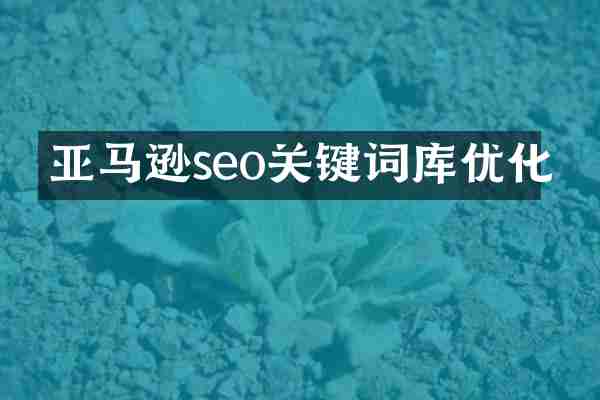 亚马逊seo关键词库优化