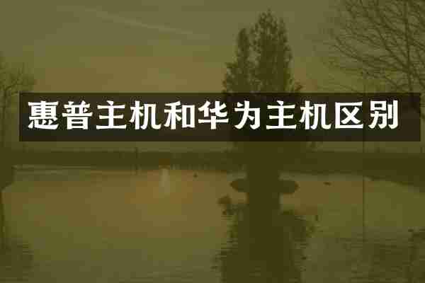惠普主机和华为主机区别