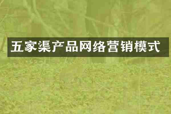 五家渠产品网络营销模式