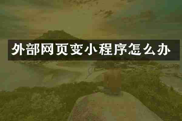 外部网页变小程序怎么办