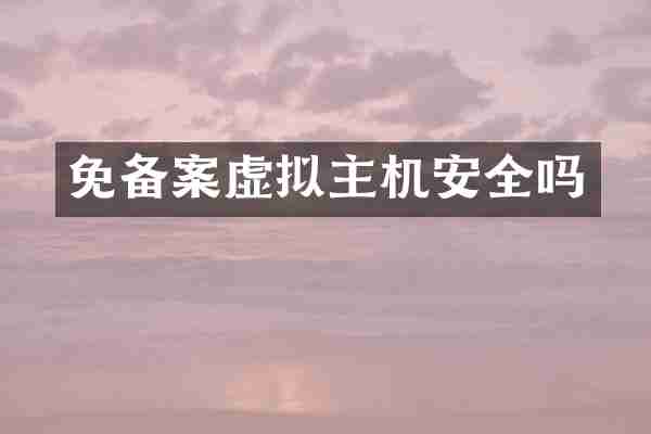 免备案虚拟主机安全吗