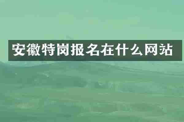安徽特岗报名在什么网站