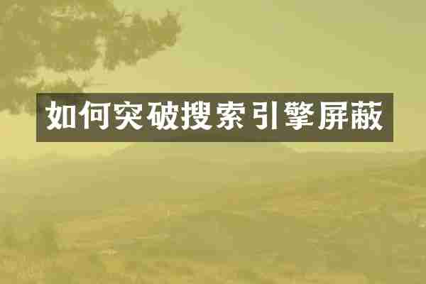 如何突破搜索引擎屏蔽