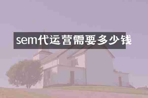 sem代运营需要多少钱