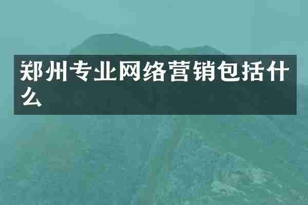 郑州专业网络营销包括什么