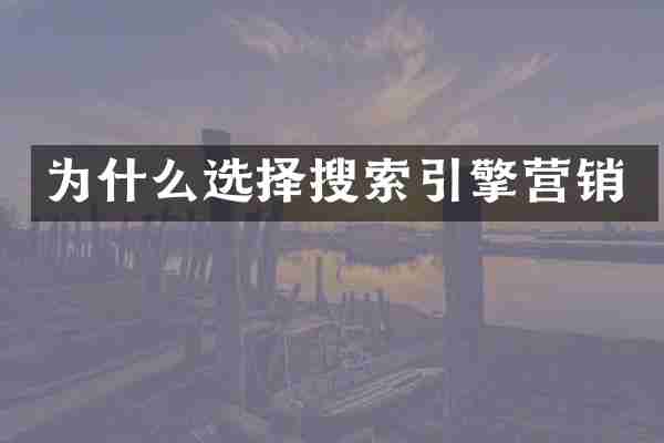 为什么选择搜索引擎营销