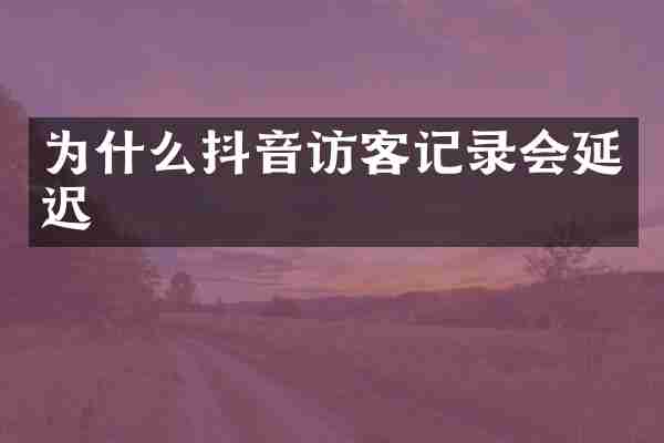 为什么抖音访客记录会延迟