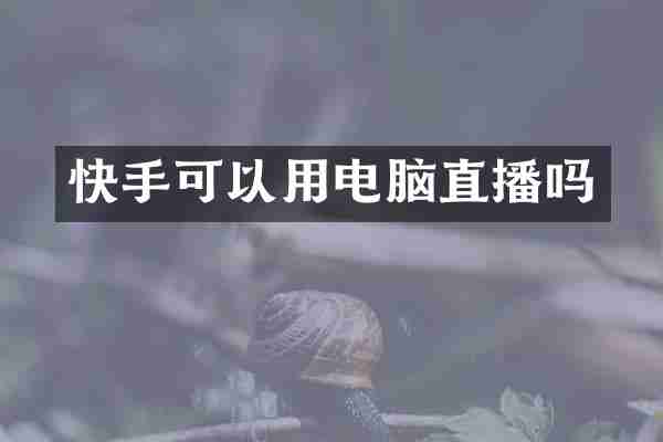 快手可以用电脑直播吗