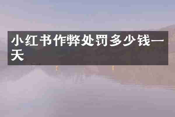 小红书作弊处罚多少钱一天