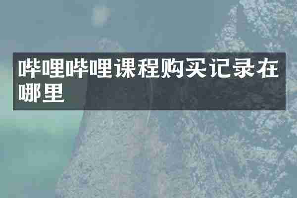 哔哩哔哩课程购买记录在哪里