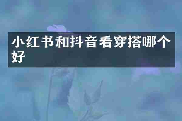 小红书和抖音看穿搭哪个好