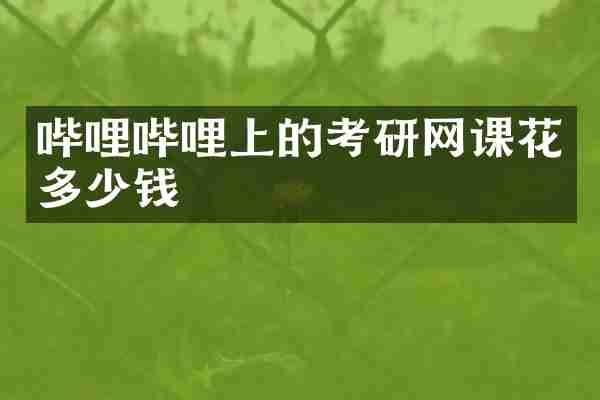 哔哩哔哩上的考研网课花多少钱