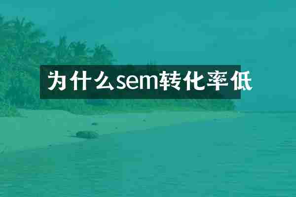 为什么sem转化率低