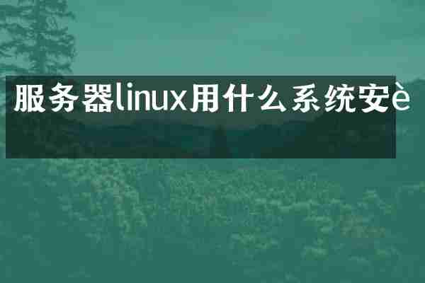 服务器linux用什么系统安装