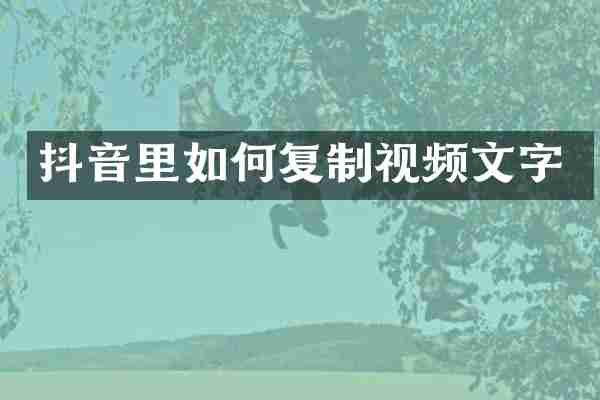 抖音里如何复制视频文字