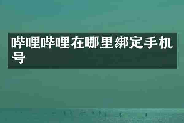 哔哩哔哩在哪里绑定手机号
