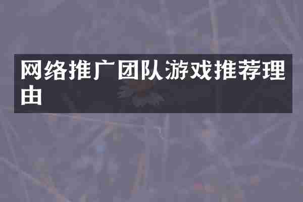 网络推广团队游戏推荐理由