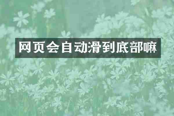 网页会自动滑到底部嘛