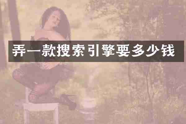 弄一款搜索引擎要多少钱