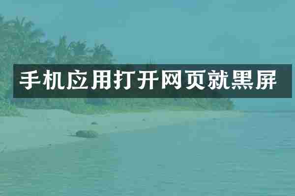 手机应用打开网页就黑屏