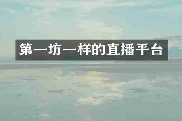 第一坊一样的直播平台
