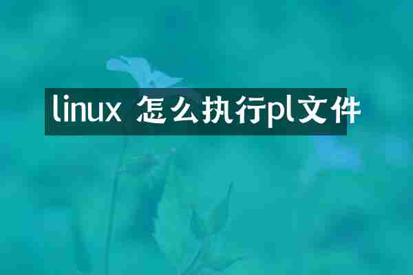 linux 怎么执行pl文件