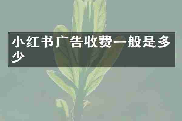 小红书广告收费一般是多少