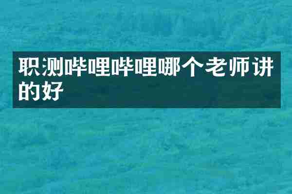 职测哔哩哔哩哪个老师讲的好