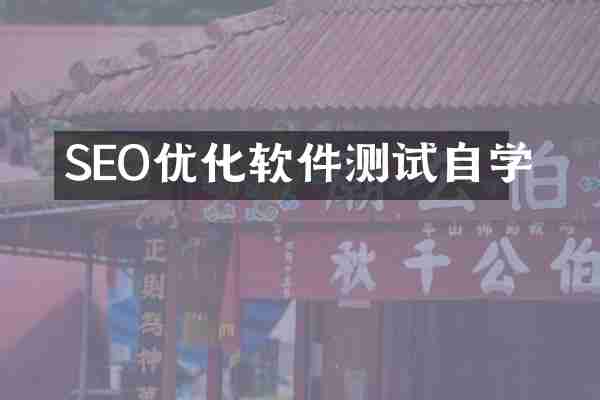 SEO优化软件测试自学