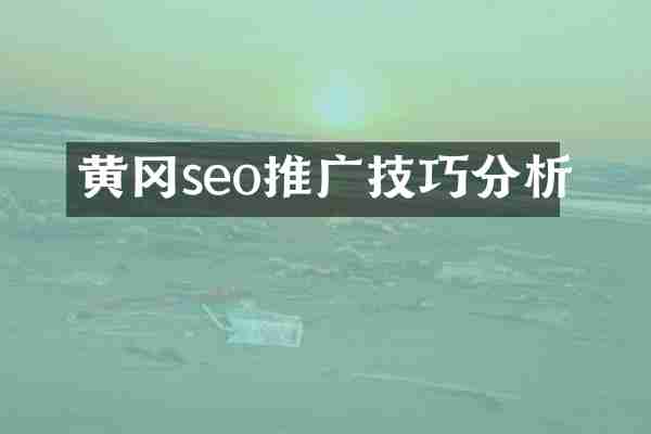 黄冈seo推广技巧分析