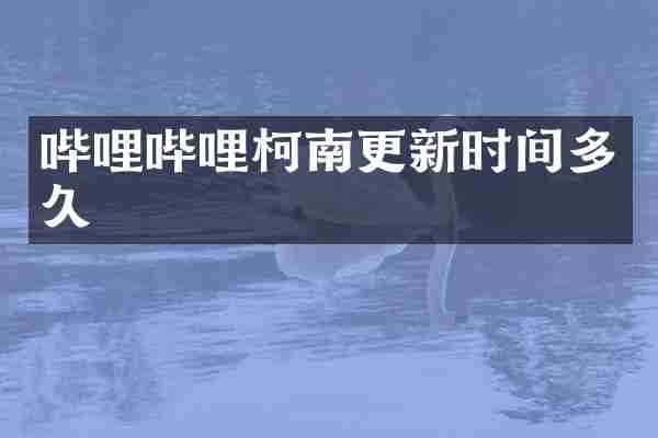 哔哩哔哩柯南更新时间多久