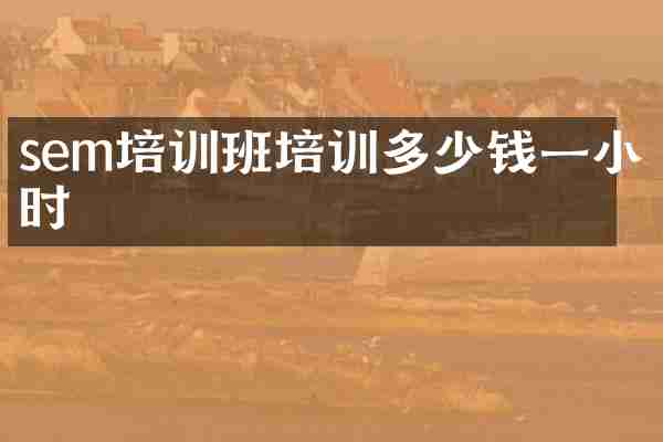 sem培训班培训多少钱一小时