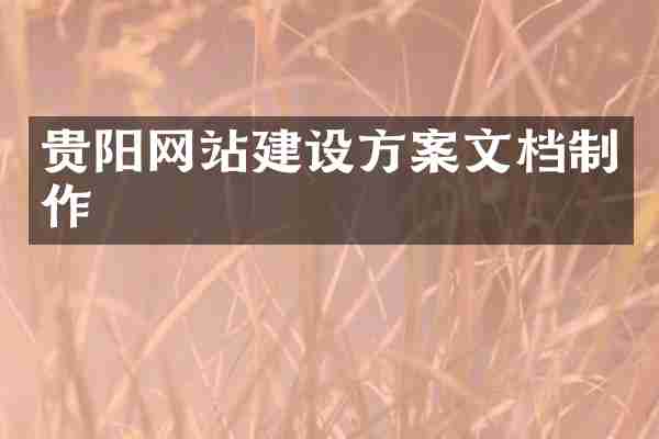 贵阳网站建设方案文档制作