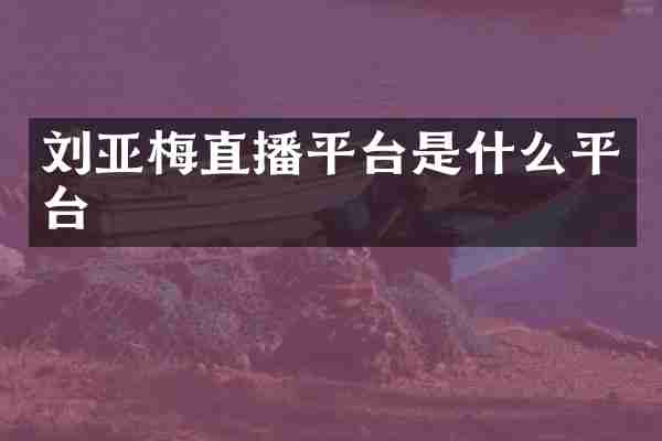 刘亚梅直播平台是什么平台