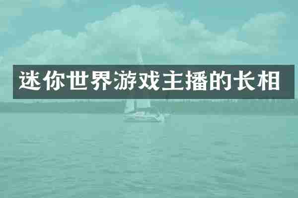 迷你世界游戏主播的长相
