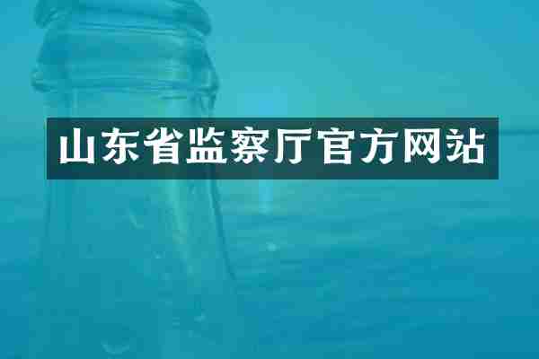 山东省监察厅官方网站