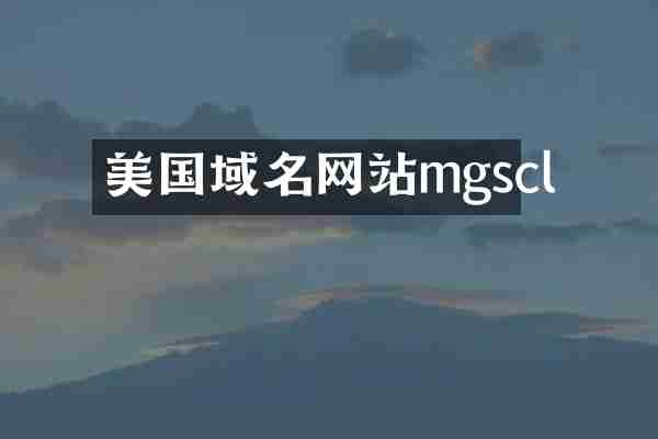 美国域名网站mgscl