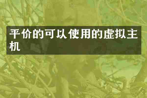 平价的可以使用的虚拟主机