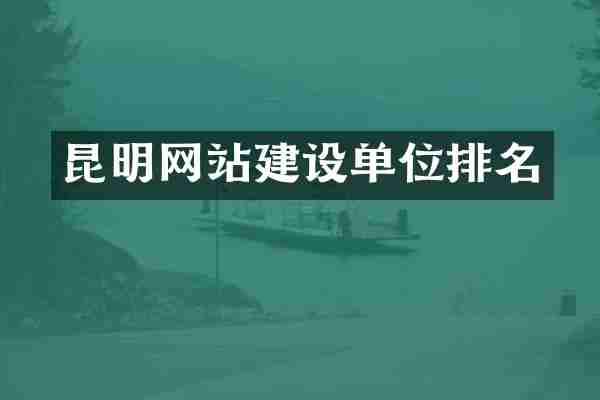 昆明网站建设单位排名