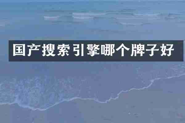 国产搜索引擎哪个牌子好