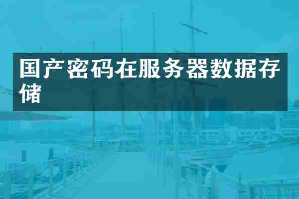 国产密码在服务器数据存储