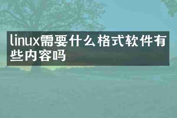 linux需要什么格式软件有哪些内容吗