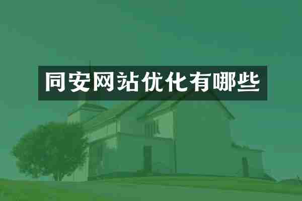 同安网站优化有哪些